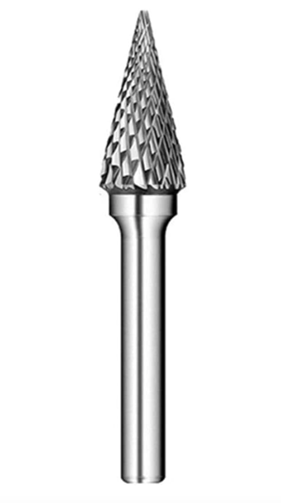 Carbide Burs, Cone Shape, SL Type, 1/4" Shank