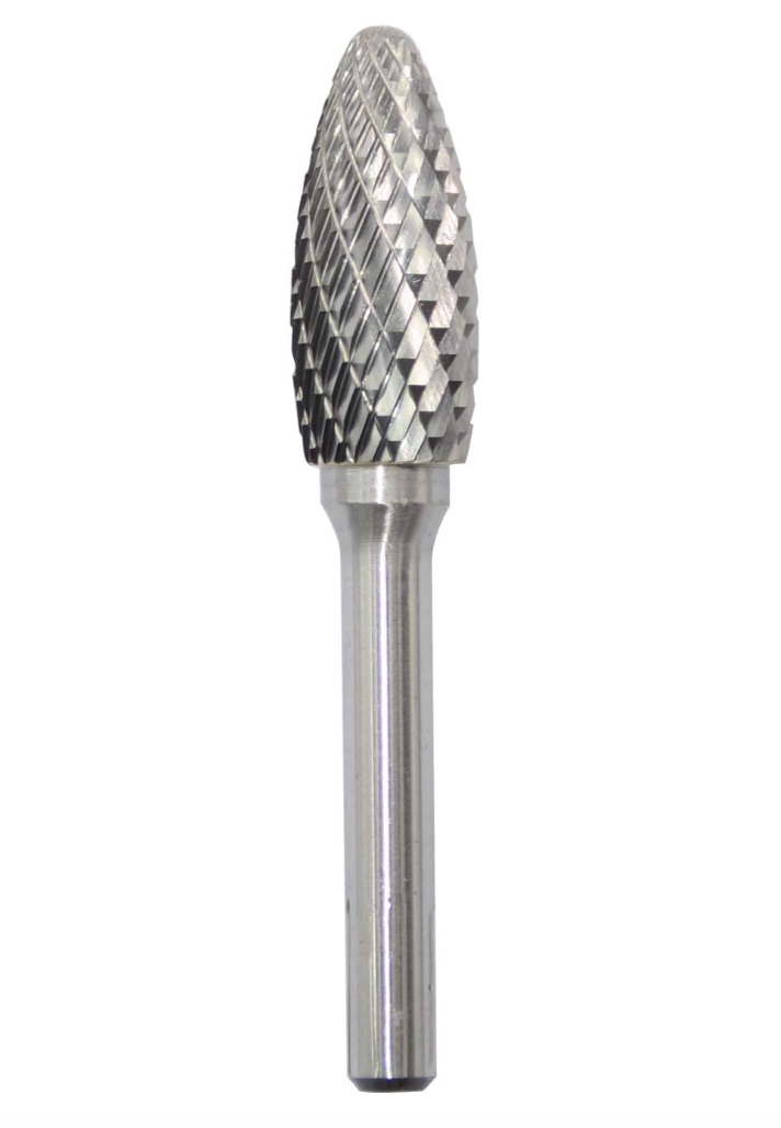 Carbide Burs, Flame Shape, SH Type, 1/4" Shank