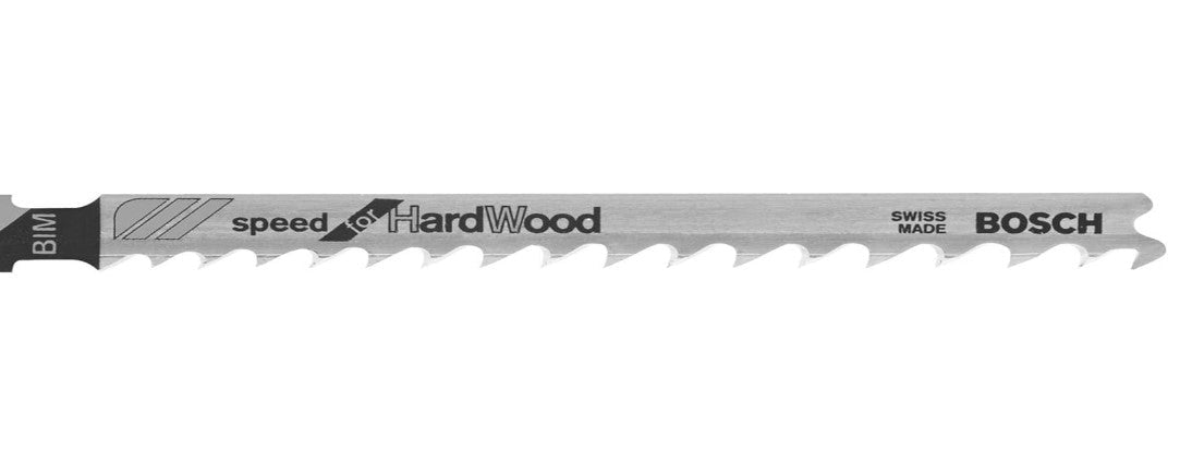 Jig Saw Blades, Speed For Hardwood, High Speed Steel, 4", 6 TPI, 5 Pk