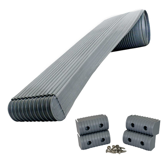 Caliber BunkWrap Kit - Grey 24' x 2" x 4" Roll + 4 Caps + HRDW Roll + 4 Endcaps  Stainless Steel Hardware [23054]
