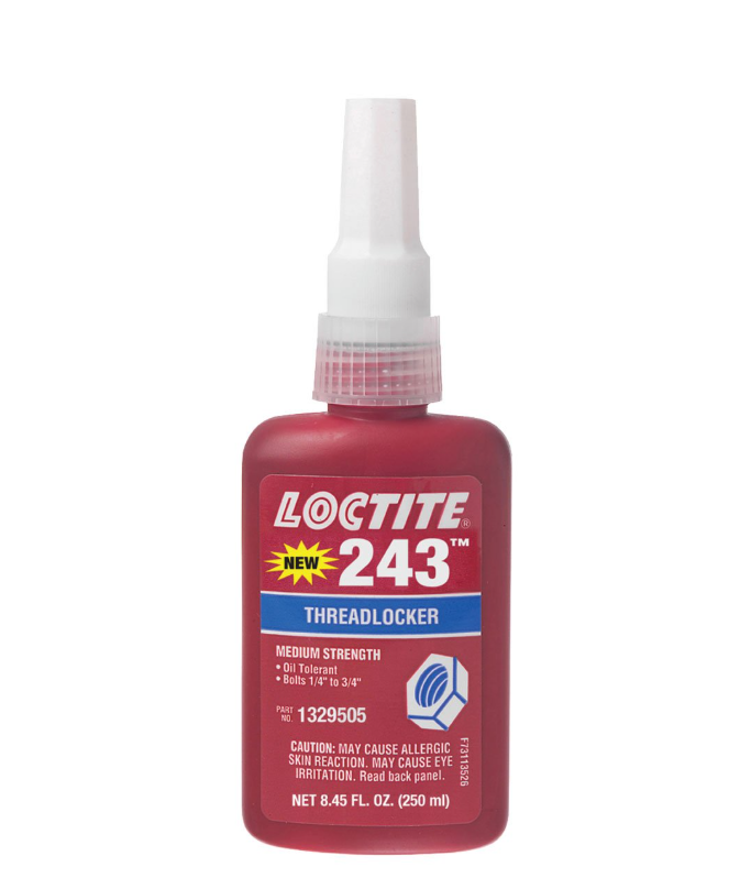 Loctite 243, Primerless Thread locker, Medium Strength, 250 ml