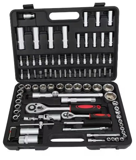 Socket Wrench Set, Chrome, 1/4", 3/8" & 1/2" Dr, 60 Pc
