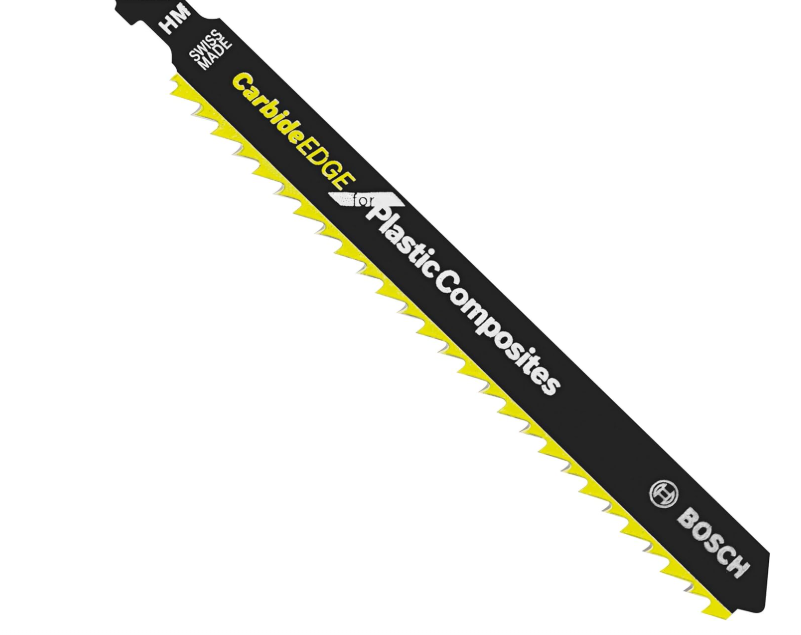Jig Saw Blades, Carbon Edge For Plastic Composites, 4-5/8", 8 TPI, 3 Pk