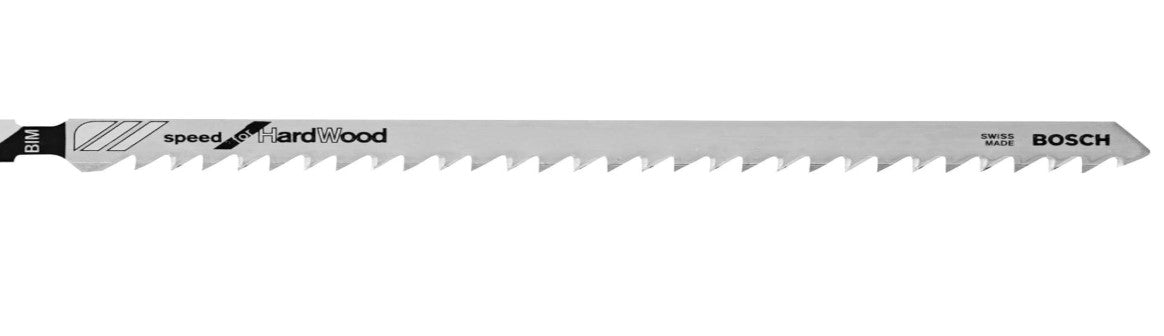 Jig Saw Blades, Speed For Hardwood, High Speed Steel, 6", 6 TPI, 5 Pk